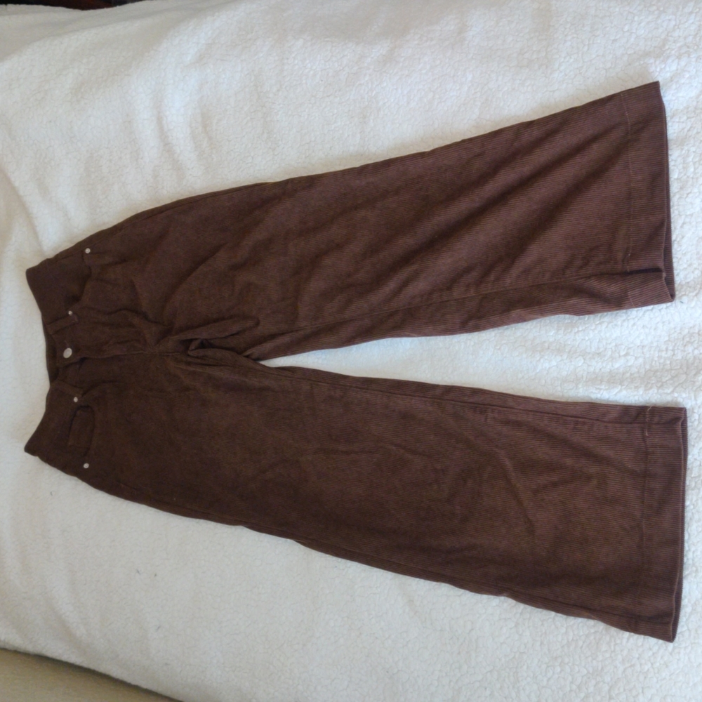 Brown Corduroy Wide Leg Pants